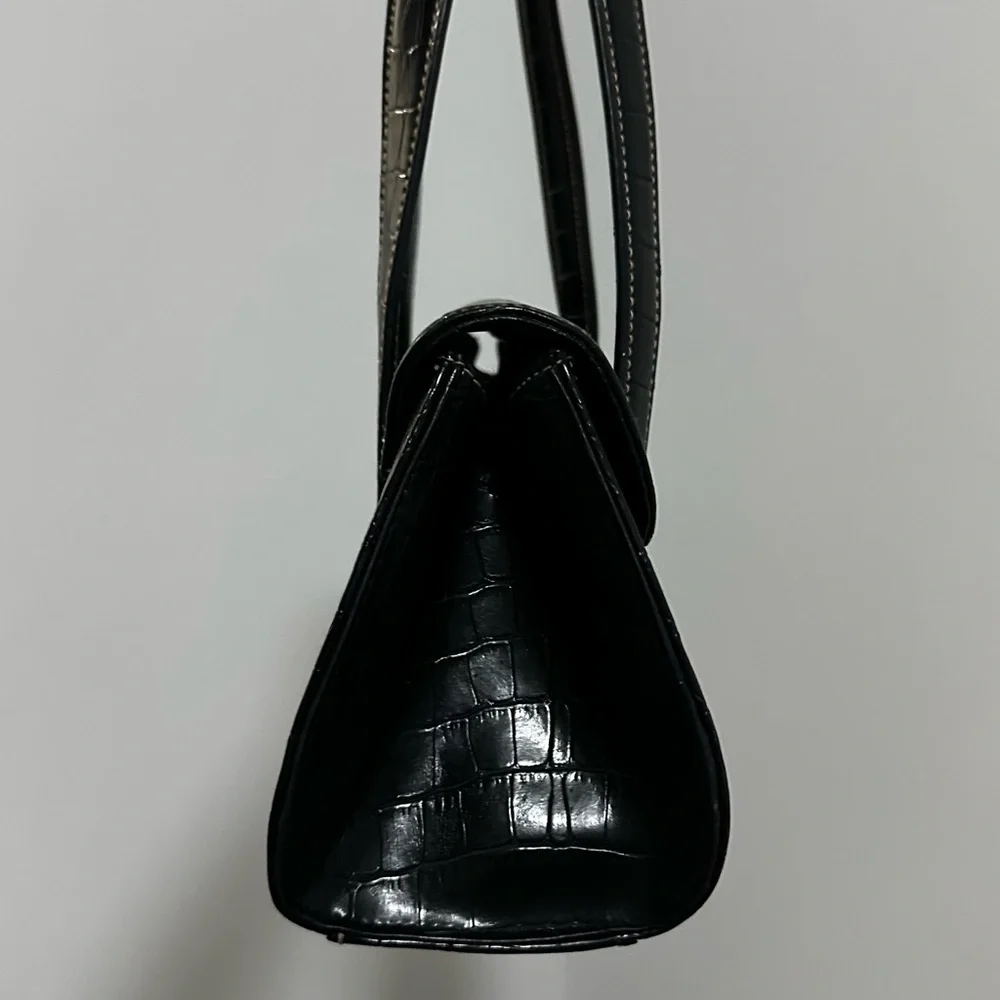Apt. 9 Black Crocodile-Embossed Shoulder Bag - Picture 3 of 7
